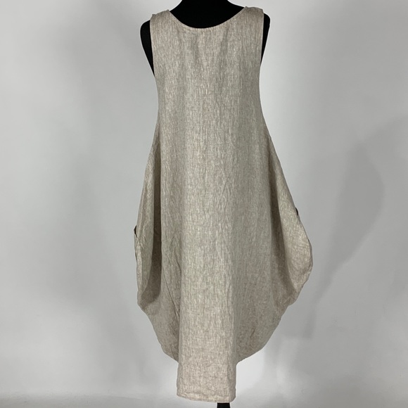 Oversize ojo de bujo linen dress - Picture 4 of 8